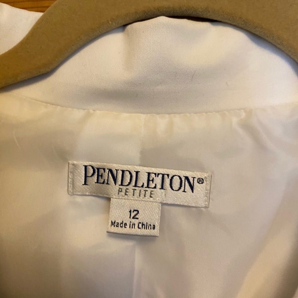 Pendleton Jacket White Black Piping - image 2